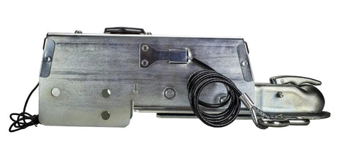Dexter DX7.5 surge brake actuator for disc brakes, zinc-plated, 2-inch ball, 7,500 lb capacity, side view