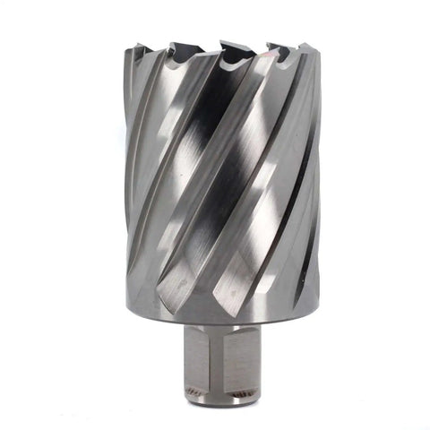 Annular Cutter One Seven Eighths Inch Cutting Diameter And Two Inches Depth Of Cut For Magnetic Drill Press With Three Quarters Inch Weldon Shank And Two Flat Pilot Pin Ready Heavy Duty Mag Drill Bit One Piece OSCARBIDE front view