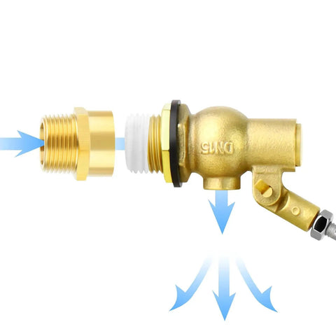Three Quarter Inch Float Ball Valve With 304 Stainless Steel Float And Brass Body Three Quarter G Female To Three Quarter NPT Male Adapter Adjustable