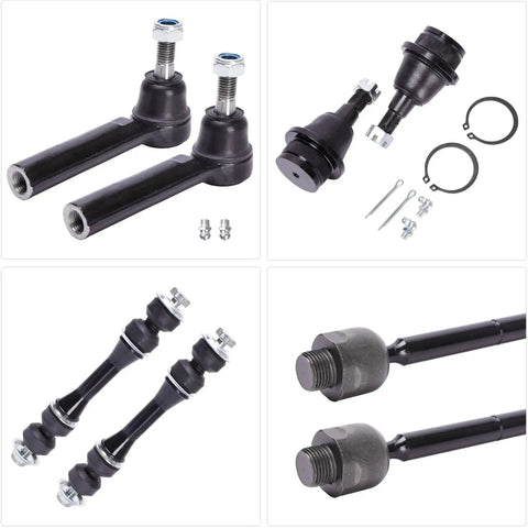 Front suspension kit (10-piece) Amazon: 2 upper control arms, 2 sway bars, 2 lower ball joints, 4 tie rods.