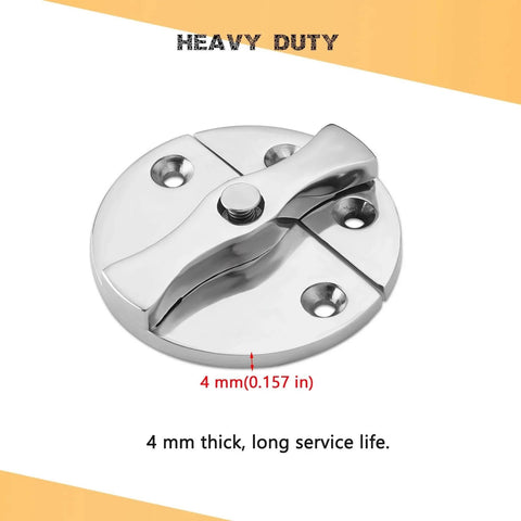 Heavy Duty Marine Boat Door Catch Latch 316 Stainless Steel 1.69 Inch Hatch Round Turn Button Twist Lock 4 mm thick