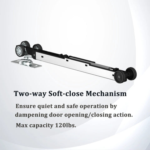 Workhorse Pocket Door Roller Kit With Soft Close, 120 Lbs Capacity, Two Way Soft Close Action, Three Wheel Pocket Door Hanger