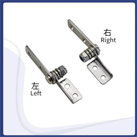 Angled view of pair of 304 stainless steel damping hinges with adjustable torque 0.4 N·m (left and right)