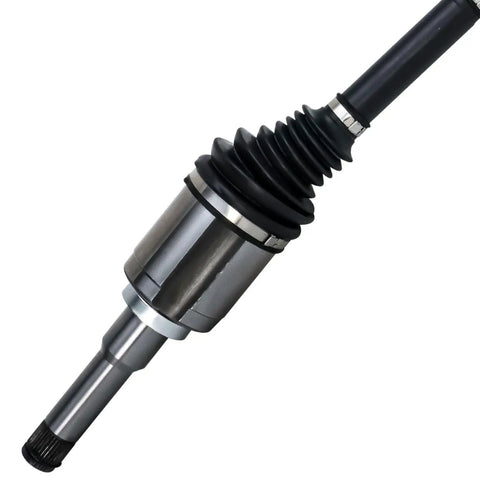 Close-up of a front CV axle shaft from the Front CV Axle Shafts And Wheel Bearing Hubs Kit For 2010 2017 Chevy Equinox And GMC Terrain Replacement Set