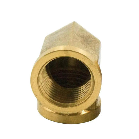 Front view of Brass Pipe Fitting Forged 90 Degree Elbow Pack Of 2 With Female NPT Threads For 1/8 X 1/8 Up To 3/4 X 3/4 Inch Pipes