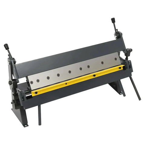 24 Inch Precision Box And Pan Sheet Metal Brake for Effortless Bending from 0 to 135 Degrees, ideal for shear roll and rolling machines.