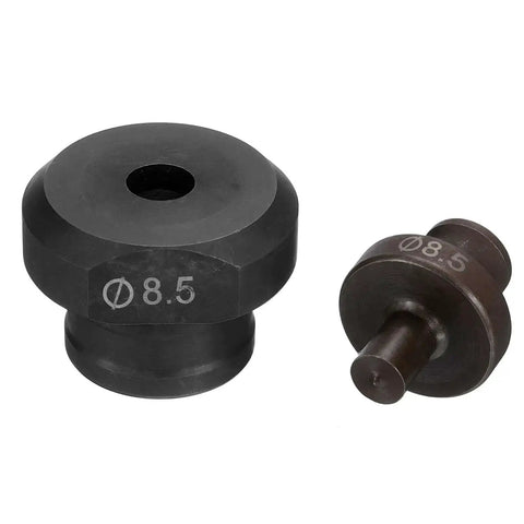 8.5mm Hydraulic Hole Punch Die Kit For Precise Round Holes In Electric Punching Machine with upper and lower dies, black