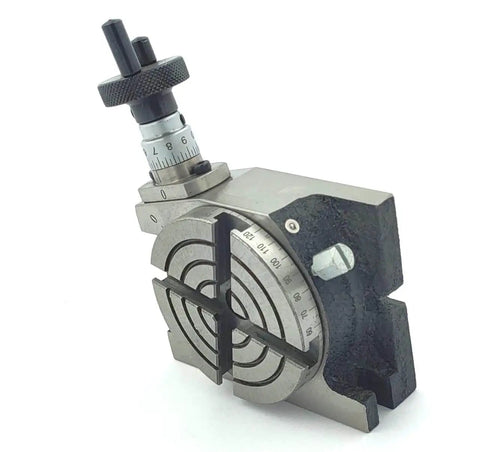 Beefy Three Inch Rotary Milling Table With M6 Clamp Kit For Milling Machines, 80mm Indexing Table With Four TSlots, 5 Degree Increments