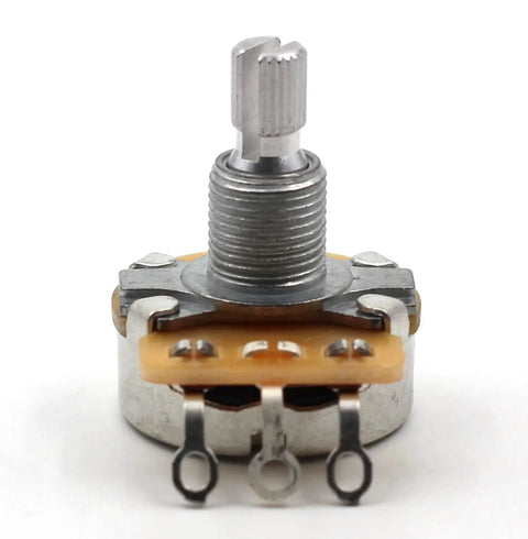 Audio Taper CTS 500k Guitar Potentiometer Kit, Set of 4 Split Shaft Replacement for Fender Potentiometers, 3/8 Inch Threaded Bushing