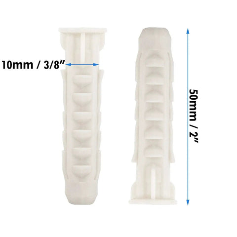 Concrete Wall Anchors For TV Wall Mount Installation Suitable For Concrete Or Brick Walls Plastic Anchor Bolts 10x50mm White 6pcs