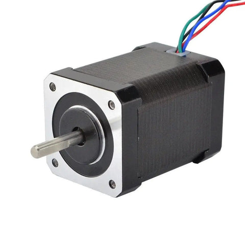 Three Pack Nema 17 Bipolar Stepper Motors Kit with 92 Oz-In Torque, 1.8 Degree Step, 4-Wire 2.1A, side view of a single motor
