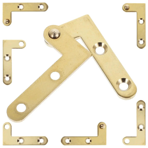 4 Sets Up And Down Pivot Door Hinges For Kitchen Cabinets Rotating 360 Degree Copper Finish Hidden Rotatable Hardware