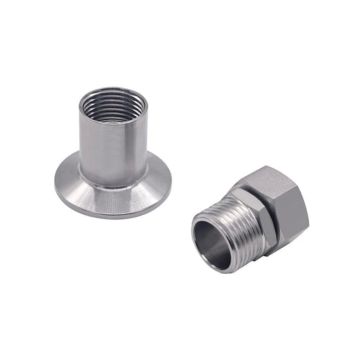 Beduan stainless steel tri-clamp hose adapter pair: 1.5 TC to 3/4 GHT female with garden hose connector