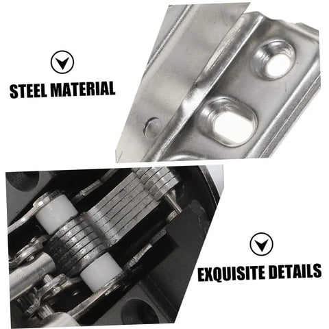 Close-up of steel cabinet hinge details for Four Pack Soft Close Glass Door Cabinet Hinges With Damping For Frameless Cabinets