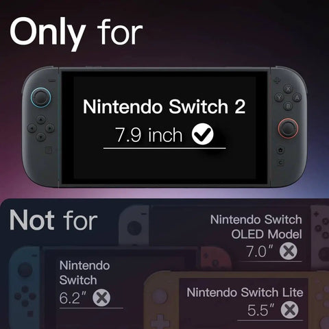 Nintendo Switch 2 2025 Screen Protector 9H Tempered Glass No Fuss Easy Install Tool Ultra Clear HD Clarity Anti Scratch Shield