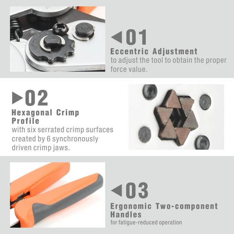 Self Adjusting Wire Ferrule Crimping Tool For Bootlace Ferrules, Pro Grade No Nonsense Heavy Duty Crimper details