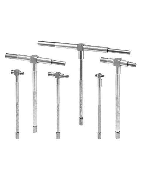 Telescopic Bore Gauge Set Five Sixteenth To Six Inches Six Pack Premium Steel T Bore Hole Gauges With Case Pro Grade Precision Measuring Tool For Machining Automotive And Shop Use Smooth Adjustment For Accurate Readings