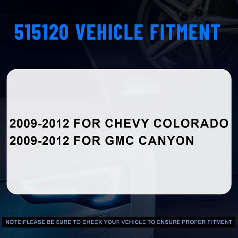 Fitment chart for Front Wheel Hub And Bearing Assembly Direct Replacement For Chevy Colorado 2009 2012 And GMC Canyon 2009 2012 RWD