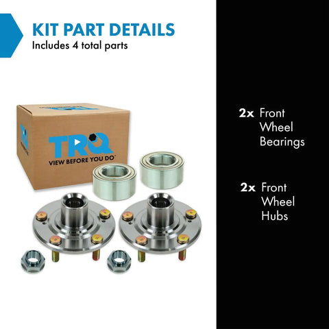 Front Wheel Bearing And Hub Kit 2 Piece Direct Fit OE Replacement For Acura CL RSX TL Honda Accord CR V Element Includes Two Bearings And Two Hubs Drop In Ready in packaging.