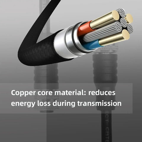 Close-up of a copper core M12 12 Pin A Code Connector Cable Male To Female IP67 Waterproof Industrial Extension Wire 30V 1.5A cross-section.