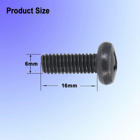 Black License Plate Screws For Lexus And Toyota M6 1.0 By 16 Mm Phillips Pan Head Bolts Made From 18 8 Stainless Steel Rust Resistant