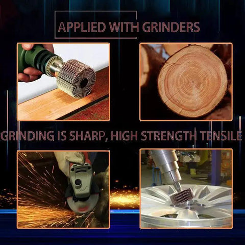 All-In-One Flap Wheel Sander Set For Drill And Die Grinder, 20 Pcs, 5 Size Options With 60 80 120 240 Grits, 1/4 Inch Shank used on metal and wood surfaces