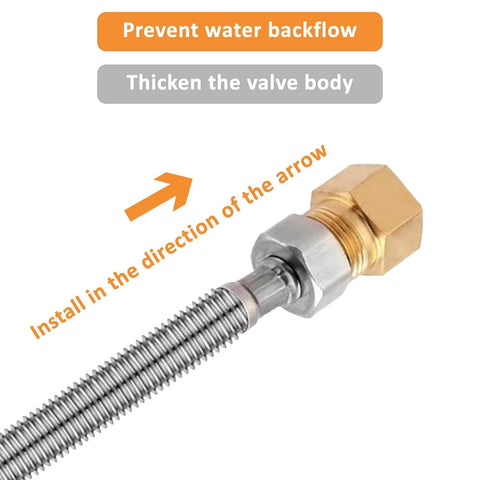 NUNU FER brass one-way check valve, 3/4 inch female to 3/4 inch male threads, backflow preventer for plumbing