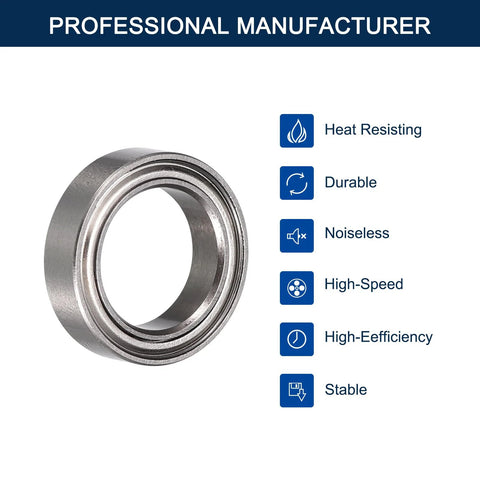 HiPicco 6700ZZ deep groove ball bearing, chrome steel, shielded Z2, ID 10mm OD 15mm width 4mm, 10 pcs