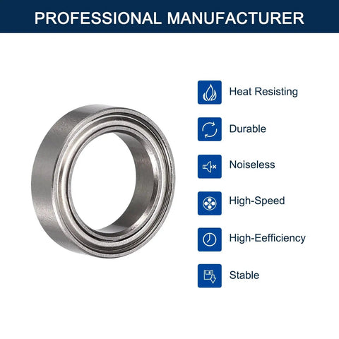 Deep Groove Ball Bearing 6702ZZ 15mm ID 21mm OD 4mm Width Chrome Steel GCr15 Z2 Double Shield showcased with durability features