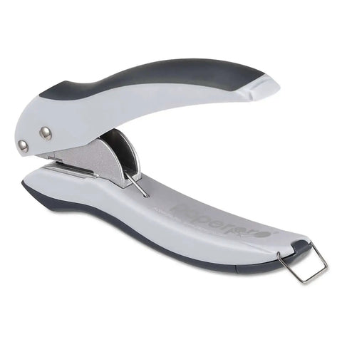 InLight One Hole Punch With 10 Sheet Capacity Lightweight Ergonomic Easy Squeeze Handles Jam Free Operation Locking Handle Gray