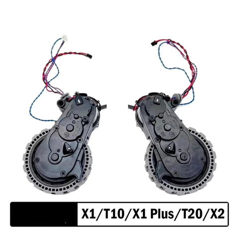 Left And Right Replacement Wheels For Deebot X1 Omni T10 X1 Plus And T20 Models, shown uninstalled with wiring detail view.