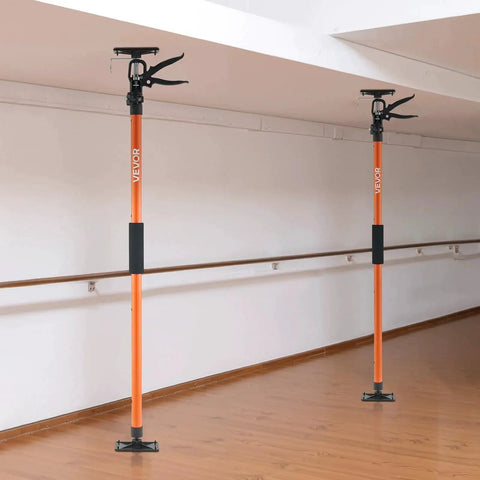 Installed Cabinet Support Pole 8 Pack Telescoping 45.7 to 114.2 Inches, 154 Lbs Capacity shown in a room with wooden flooring.