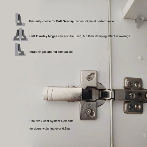 Soft Close Dampers For Kitchen Cabinets And Furniture Hinge Cup Add On Kit Pack Of 8 With Infinitely Adjustable Setting Wheel