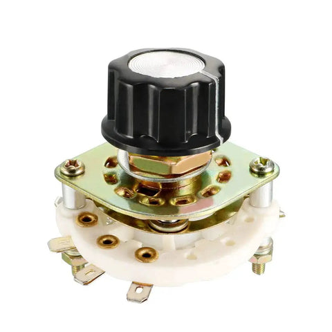 1 Pole 8 Throw Rotary Switch With Band Channel Selector And Plastic Knob, 9mm Mount Hole, 6mm Shaft Diameter, 8 Position