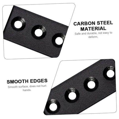 Two Sets Barn Door Track Stopper Connectors With Four Hole Flat Mending Plates For Track Rail Carbon Steel Brackets