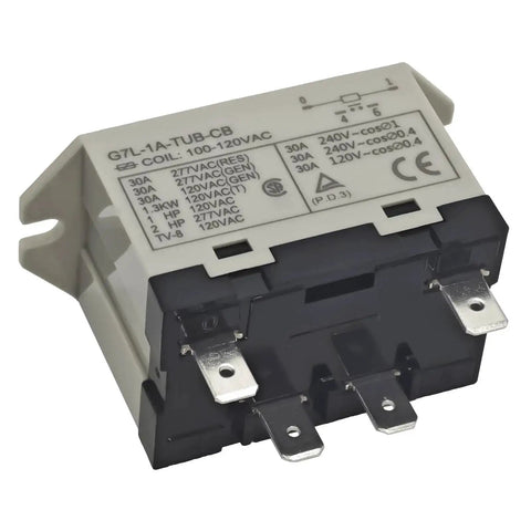 Heavy Duty General Purpose Relay 30A 250V SPST NO with quick connect 6.3mm blade terminals, UL Class B insulation for industrial control