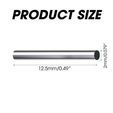 Heavy Duty Bearing Steel Dowel Pins Set, 12.5mm Long By 2mm Diameter, Parallel Metal Pegs For Precise Location, shelf support and repair.