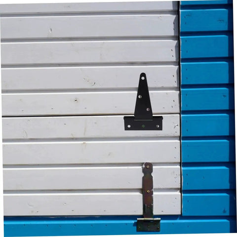 Heavy Duty Extended T Shape Gate Hinge For Wood Gates And Fences With High Load Capacity And Rock Solid Stability mounted on a door