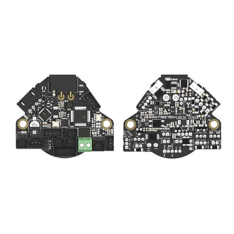 Front and back view of 36 Gen2 Extruder Breakout Board With CAN And USB Communication For Nema 14 36mm Stepper Motors