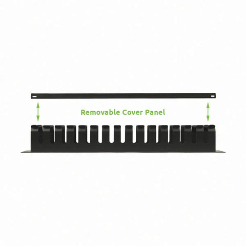 2U Metal Rack Mount Horizontal Cable Manager For 19 Inch Server Racks Tough Steel Duct Raceway With Included Panel And Screws