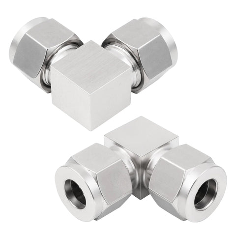 Yoebor stainless steel 304 compression elbow, 90-degree, 1/4 in. OD x 1/4 in. OD, pack of 2