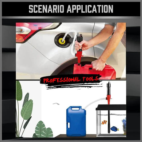 Electric Hand Pump Portable Battery Powered Transfer Pump Multi Use Siphon Liquid Extractor in use for fuel transfer