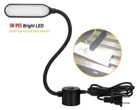 Pro Grade Bright 30 LED Sewing Machine Light With Flexible Gooseneck And Magnetic Base For Workbench Lathe Drill Press