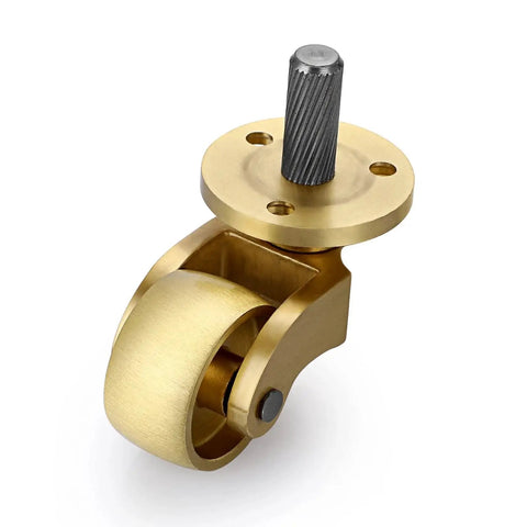 4 Pack Universal Brass Caster Stems Wheels 22mm Heavy Duty Swivel Casters 360 Degree Rotation For Metal Furniture Movable Casters Replacements