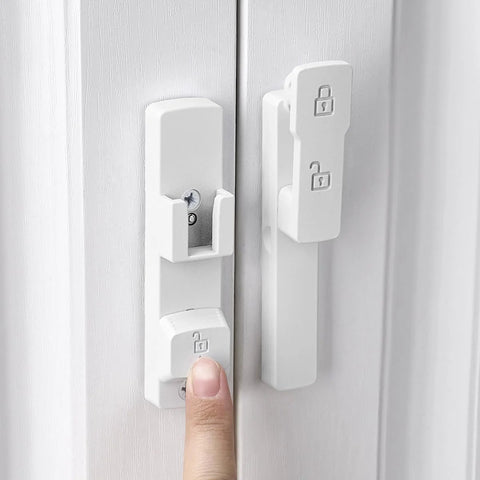 Close-up of White 180 Degree Barn Door Lock With Dual Locking System And Hidden Screws Zinc Alloy Flip Gate Latch Hardware