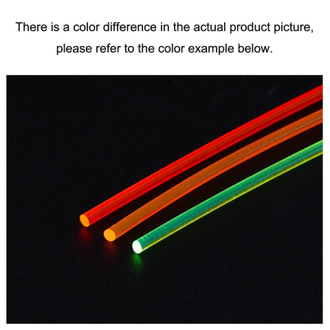 MECCANIXITY PMMA fiber optic rods, 1.5mm x 20cm, red orange green; three rods shown