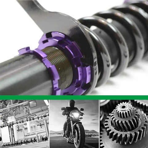 C Hook Wrench For 28-32mm Round Nut Metric Collet Chuck Spanner fitting ER chuck nut with gears and motorcycle imagery