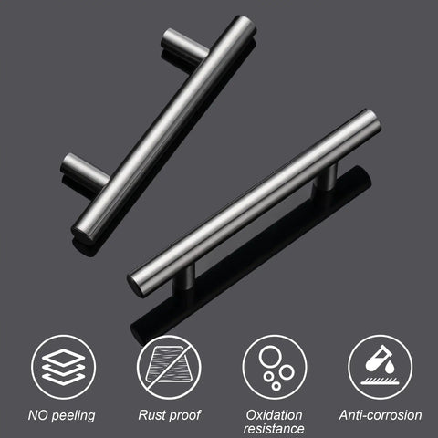 10 Pack Matte Black Stainless Cabinet Pulls 5 Inch Length With 3 Inch Center To Center shown with durability features