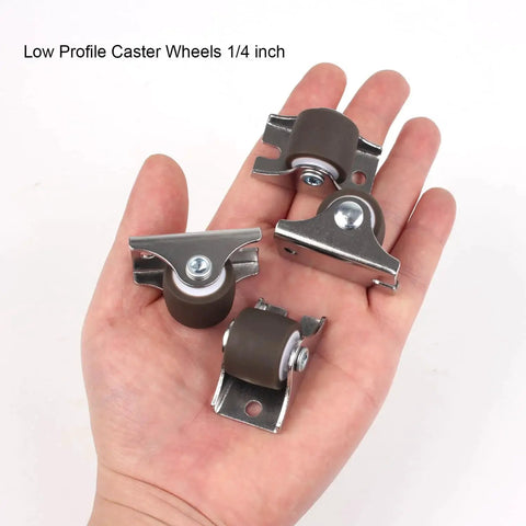 1 Inch Mini Fixed Caster Wheels Set Of 4 With Steel Top Plate Low Profile Silent TPE Rubber Caster Wheels For Furniture