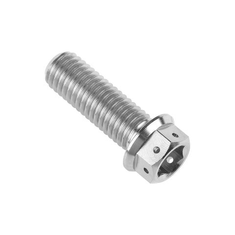 Titanium Flange Hex Head Bolts M10x30mm Pack Of 4 For Bikes, Motorcycles, Cars Grade 5 6Al4V with 16mm flange, side view